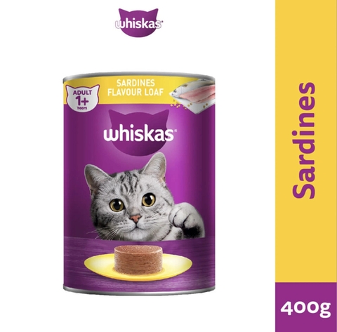 Pate mèo Whiskat Lon 400g - vị cá mòi