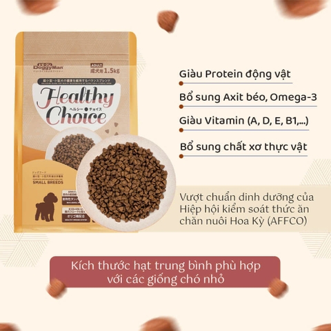 Thức ăn hạt cho chó trưởng thành giống nhỏ - HealthyChoice - Doggyman
