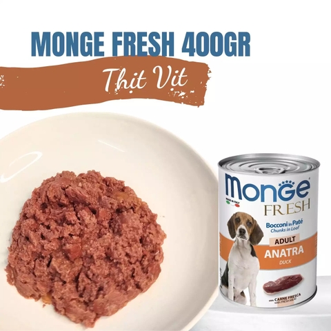 Pate chó Monge AD fresh thịt vịt 400g