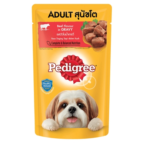 Thức ăn cho chó lớn dạng sốt Pedigree – Vị Bò nấu sốt 130g