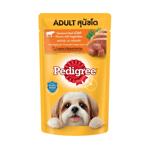Thức ăn cho chó lớn dạng sốt Pedigree – Vị bò hầm và rau củ 130g