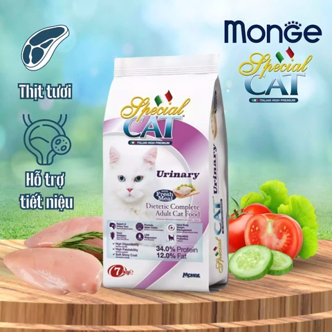 Thức ăn hạt cho mèo - Monge SPECIAL CAT Adult Urinary - Vị Gà 1.5kg