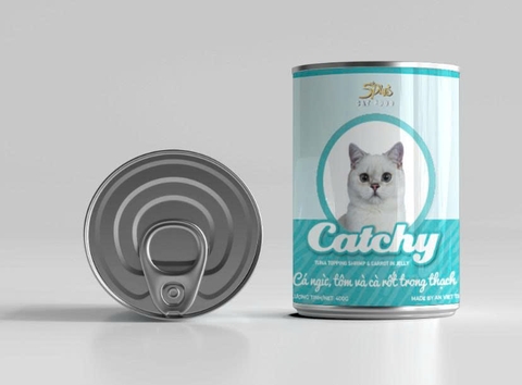 Pate mèo Catchy 400g - Cá ngừ và tôm - TP0184