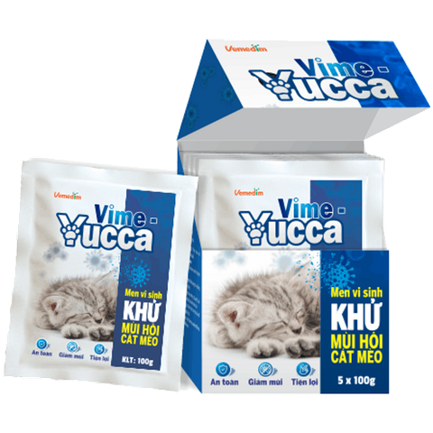 Men vi sinh khử mùi hôi cát mèo - Vime - Yucca