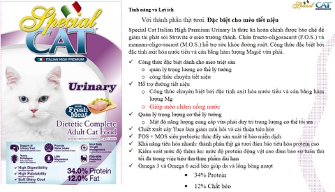 Thức ăn hạt cho mèo - Monge SPECIAL CAT Adult Urinary - Vị Gà 1.5kg