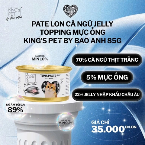 Pate lon Cá Ngừ Jelly King’s Pet by Bao Anh 85g Topping