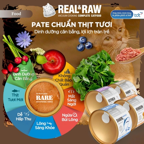 Pate mèo Catidea Real & Raw 170g
