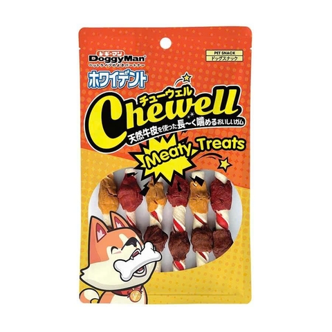 Xiên thịt ba ghiền - Que da bò cuốn thịt vị gà - vịt - gan 6 cây