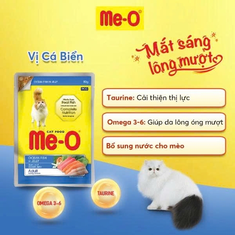 Thức ăn ướt Me-O túi vị cá biển