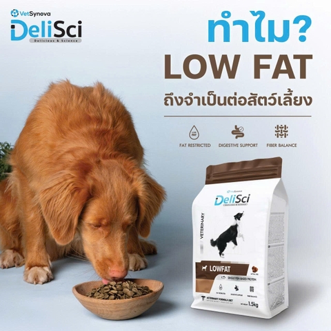 Thức ăn hạt cho chó - Delisci Low Fat - Hỗ trợ giảm cân