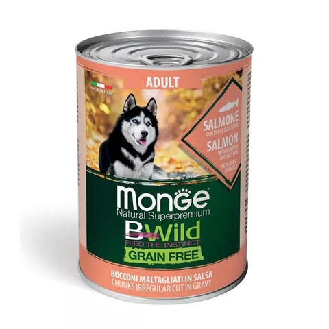 Pate chó Monge Bwild 400g - Adult - Cá hồi, bí đỏ, bí xanh
