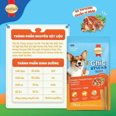 Thanh thưởng Smartheart thị gà TERIYAKI cho chó