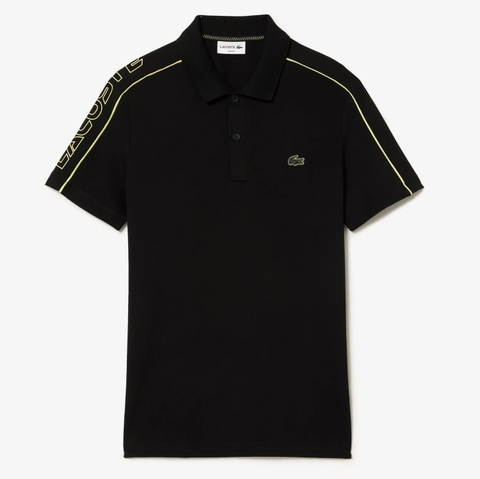 Áo Polo Lacoste Nam Viền Vai Dáng Regular PH1426-00-6VT Màu Đen