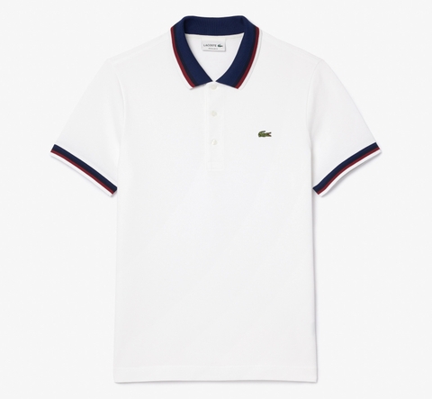 Áo Polo Lacoste Nam Check Cổ Dáng Regular PH3461-00-001 Màu Trắng