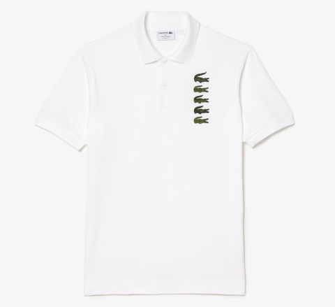 Áo Polo Lacoste Nam Logo 5 Cá Dáng Classic Cổ Điển PH3474-00-001 Màu Trắng