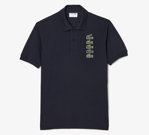 Áo Polo Lacoste Nam Logo 5 Cá Dáng Classic Cổ Điển PH3474-00-HDE Màu Xanh Navy