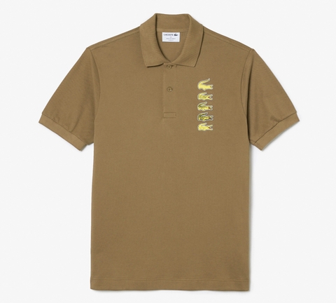 Áo Polo Lacoste Nam Logo 5 Cá Dáng Classic Cổ Điển PH3474-00-SIX Màu Nâu