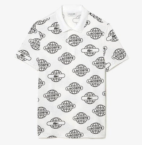 Áo Polo Lacoste Nam Logo Địa Cầu Dáng Regular PH1175-00-AU8 Màu Trắng
