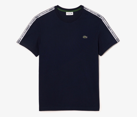 Áo Thun Lacoste Nam Viền Vai Dáng Regular TH5071-00-166 Màu Xanh Navy