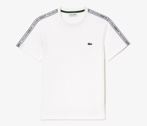 Áo Thun Lacoste Nam Viền Vai Dáng Regular TH5071-00-001 Màu Trắng