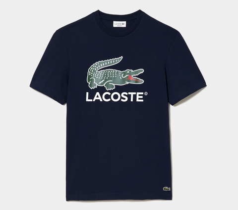 Áo Thun Lacoste Nam Logo Lớn Dáng Regular TH1285-00-166 Màu Xanh Navy