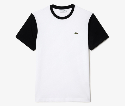 Áo Thun Lacoste Nam Dáng Regular TH1298-00-AU8 Màu Trắng Phối Đen