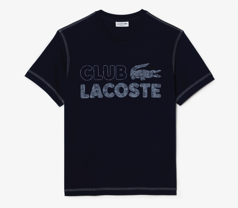 Áo Thun Lacoste Nam Nét Vintage Dáng Regular TH5440-00-166 Xanh Navy