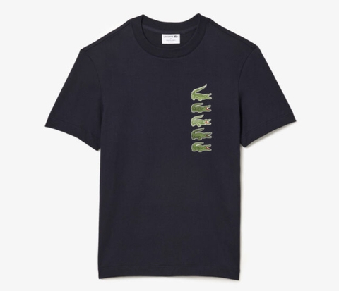 Áo Thun Lacoste Nam Logo 5 Cá Dáng Regular TH3563-00-HDE Màu Xanh Navy