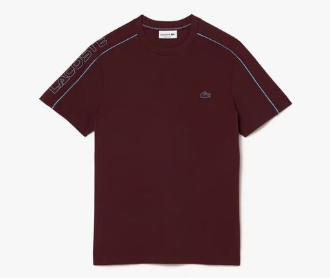 Áo Thun Lacoste Nam Viền Vai Dáng Regular TH1411-00-RIS Màu Đỏ Bordeaux