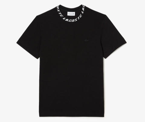 Áo Thun Lacoste Nam Chữ Cổ Dáng Regular TH9687-00-031 Màu Đen