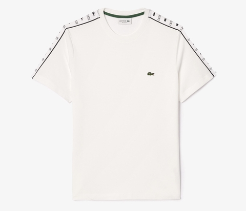 Áo Thun Lacoste Nam Viền Vai Dáng Regular TH7404-00-001 Màu Trắng