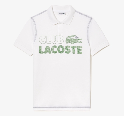 Áo Polo Lacoste Nam Nét Vintage Dáng Regular PH5452-00-001 Màu Trắng