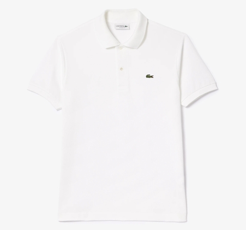 Áo Polo Lacoste Nam Trơn Dáng Classic Cổ Điển L1212-00-001 Màu Trắng