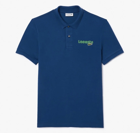 Áo Polo Lacoste Nam Washed Effect Dáng Regular PH7426-00-HBM Màu Xanh Dương