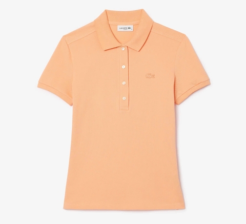 Áo Polo Lacoste Nữ Dáng Ôm Slim Fit PF5462-00-IXY Màu Cam Nhạt