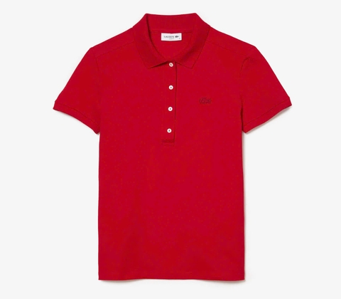 Áo Polo Lacoste Nữ Dáng Ôm Slim Fit PF5462-00-240 Màu Đỏ