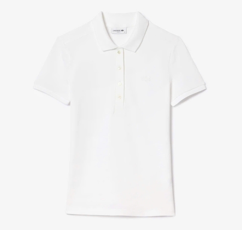 Áo Polo Lacoste Nữ Dáng Ôm Slim Fit PF5462-00-001 Màu Trắng