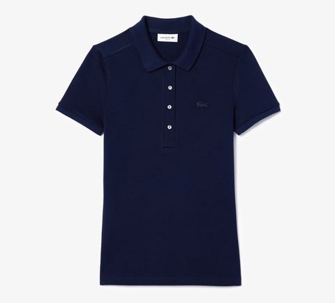 Áo Polo Lacoste Nữ Dáng Ôm Slim Fit PF5462-00-166 Màu Xanh Navy