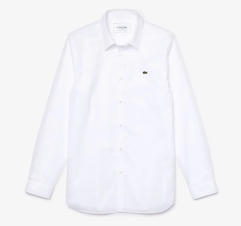 Áo Sơ Mi Lacoste Nam Dài Tay Poplin Dáng Slim Fit CH2668-00-001 Màu Trắng