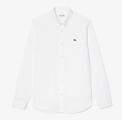 Áo Sơ Mi Lacoste Nam Dài Tay Pinpoint Dáng Slim Fit CH1843-00-001 Màu Trắng