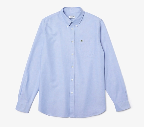 Áo Sơ Mi Lacoste Nam Dài Tay Oxford Dáng Regular CH2979-00-HBP Màu Xanh