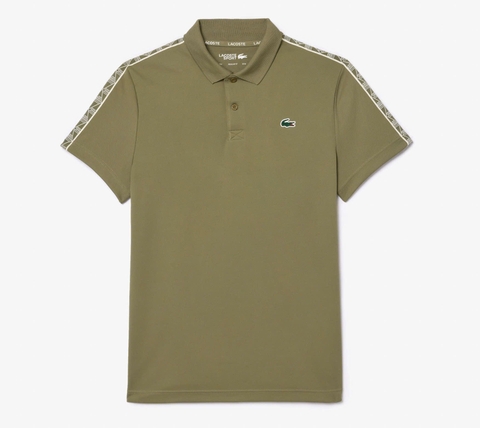 Áo Polo Tennis Thể Thao Lacoste Nam Sọc Vai DH2557-00-BMY Màu Xanh Khaki