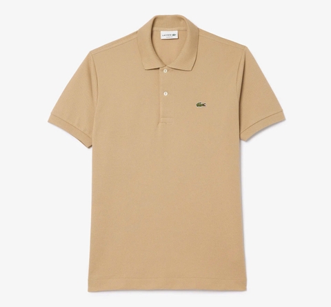 Áo Polo Lacoste Nam Trơn Dáng Classic Cổ Điển L1212-00-02S Màu Be