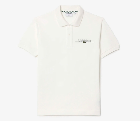 Áo Polo Lacoste Nam Made in France Dáng Classic Cổ Điển PH6006-00-70V Màu Trắng Kem