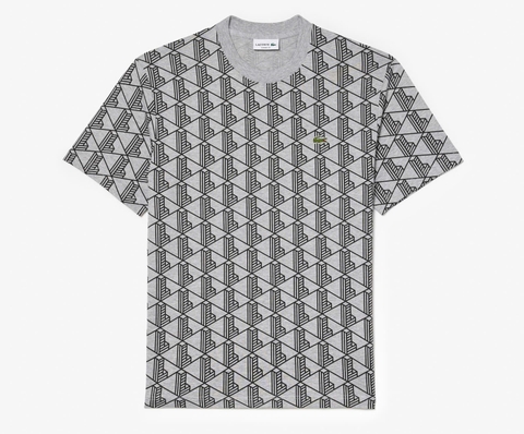 Áo Thun Lacoste Nam Họa Tiết Monogram Dáng Regular TH2831-00-80P Màu Xám