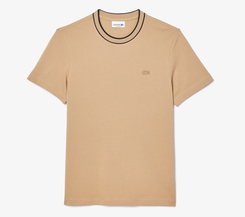 Áo Thun Lacoste Nam Viền Cổ Dáng Regular TH8174-00-02S Màu Be