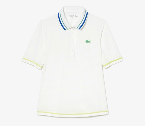 Áo Polo Tennis / Pickleball Lacoste Nữ Dáng Ôm Slim Fit PF4842-00-70V Màu Trắng