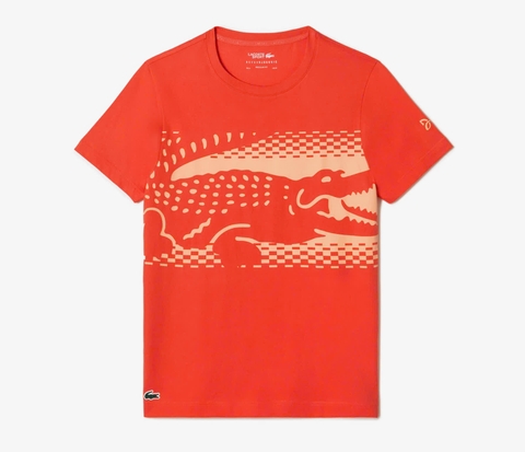Áo Thun Lacoste Nam Tennis x Novak Djokovic Dáng Regular TH5195-00-02K Màu Cam
