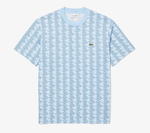 Áo Thun Lacoste Nam Dáng Classic Monogram TH2831-00-HIO Màu Xanh Dương