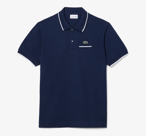 Áo Polo Lacoste Nam Viền Cổ Dáng Classic PH9838-00-HHW Màu Xanh Navy